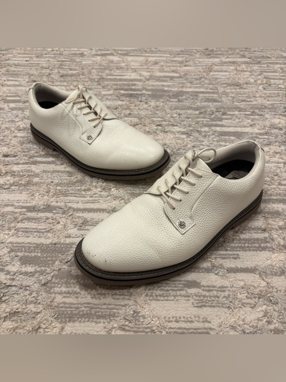 G/Fore Gallivanter Pebble Leather Golf Shoe Men’s 12 White Oxford Dressy Solid